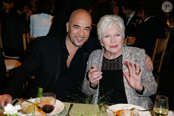 Pascal Obispo et Line Renaud - Dîner de la mode pour le Sidaction au Pavillon d'Armenonville à Paris, le 23 janvier 2014.