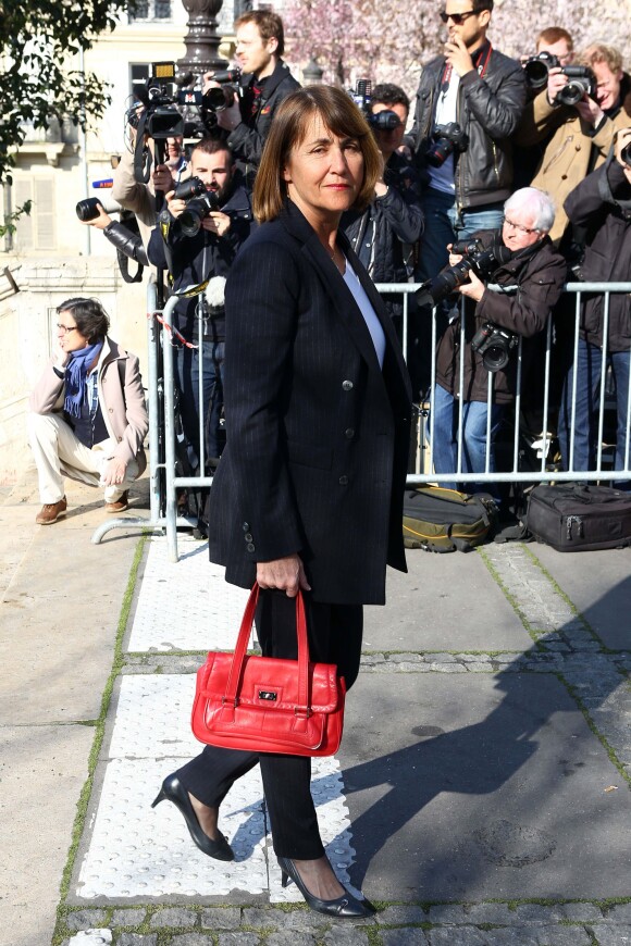Christine Albanel lors des funérailles d'Alain Resnais en l'église Saint-Vincent-de-Paul à Paris le 10 mars 2014