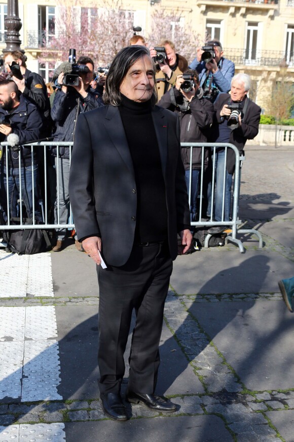 Jean-Pierre Léaud lors des funérailles d'Alain Resnais en l'église Saint-Vincent-de-Paul à Paris le 10 mars 2014