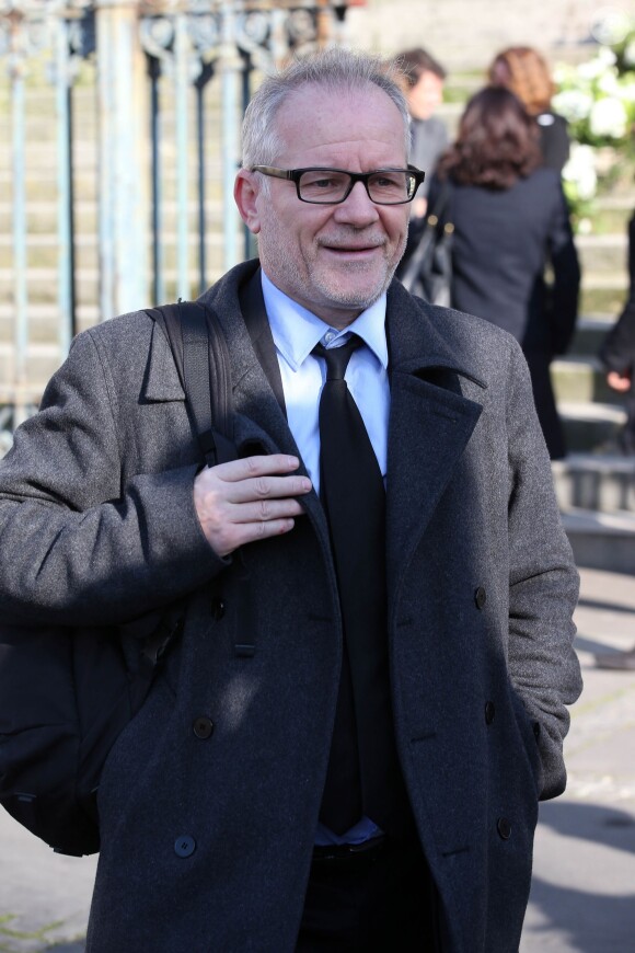 Thierry Frémaux lors des funérailles d'Alain Resnais en l'église Saint-Vincent-de-Paul à Paris le 10 mars 2014
