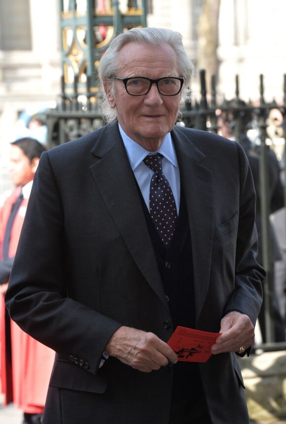 Michael Heseltine se rend à une messe en hommage à Sir David Frost à Westminster Abbey à Londres, le 13 mars 2014.