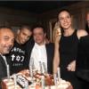 Exclusif - Chico Castillo, Brahim Zaibat et Edouard Nahum à la fête d'anniversaire d'Edouard Nahum au "No Comment" lors de l'after de la 9ème cérémonie des Globes de Cristal à Paris le 10 mars 2014.
