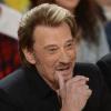 Johnny Hallyday pendant l'enregistrement de l'émission Vivement Dimanche à Paris le 14 mars 2014.