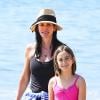 Courteney Cox et sa fille Coco sur la plage de Malibu à Los Angeles, le 15 mars 2014.