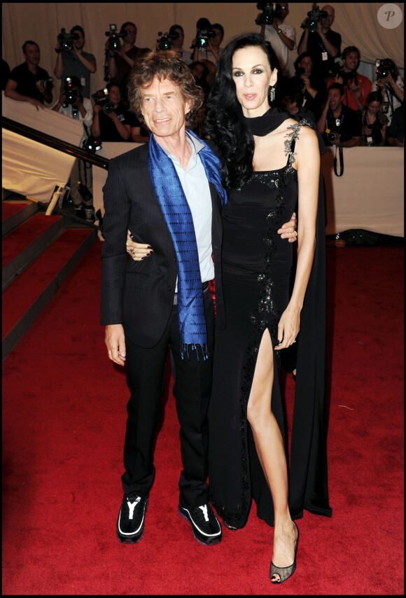 Mick Jagger et L'Wren Scott à New York, le 3 mai 2010.