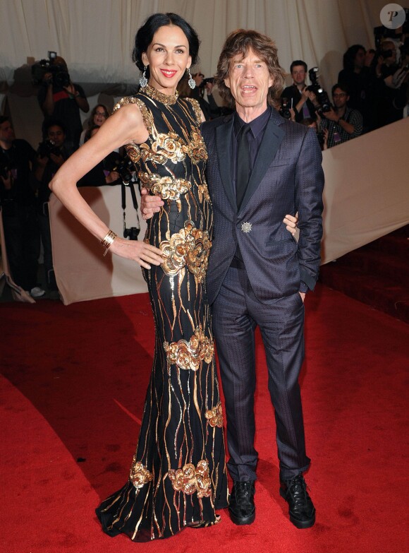 Mick Jagger et sa compagne L'Wren Scott au gala Costume Institute. Le 2 mai 2011 à New York.