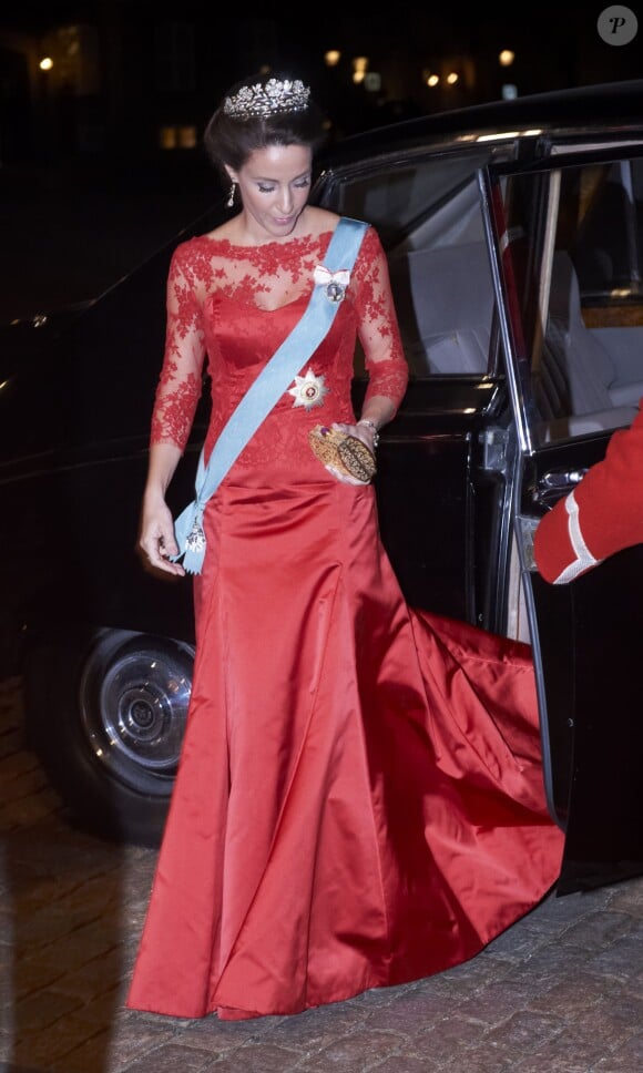 La princesse Marie de Danemark au dîner de gala donné au palais Christian VII, à Copenhague, le 17 mars 2014 en l'honneur de la venue du président turc Abdullah Gül et son épouse.