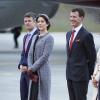 Le prince Frederik de Danemark, la princesse Mary, le prince Joachim et la princesse Marie étaient présents le 17 mars 2014 à l'aéroport de Copenhague pour accueillir le président turc Abdullah Gül, en visite officielle avec son épouse Hayrünnisa.