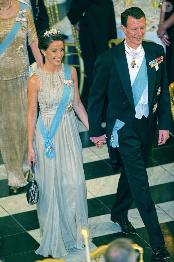 La princesse Marie et le prince Joachim de Danemark lors de la réception donnée le 12 mars 2014 au palais de Christiansborg pour les membres du gouvernement et parlementaires danois.