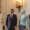 Visite officielle du président turc Abdullah Gül et son épouse Hayrünnisa au Danemark, reçus par la reine Margrethe II et le prince consort Henrik au palais royal Amalienborg à Copenhague le 17 mars 2014