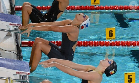 Laure Manaudou lors des championnats d'Europe de natation à Chartres. Novembre 2012.