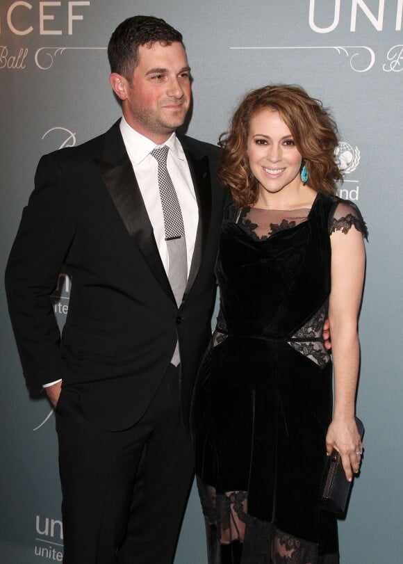 Alyssa Milano et son mari David Bugliari lors du gala UNICEF à Beverly Hills, le 14 janvier 2014.