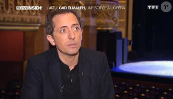 L'humoriste Gad Elmaleh en interview dans 50 Minutes Inside sur TF1 (émission diffusée le samedi 22 mars 2014.)