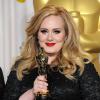 La chanteuse Adele (Oscar de la meilleure chanson pour Skyfall) lors de la 85e cérémonie des Oscars à Hollywood, le 24 février 2013.