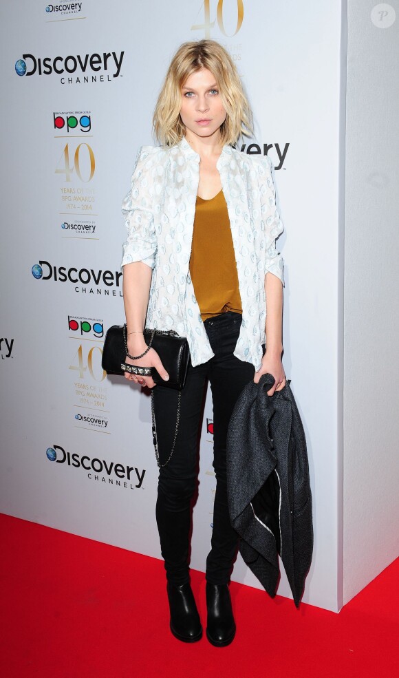 Clémence Poésy assiste aux Broadcasting Press Guild Awards, sponsored by the Discovery Channel à Londres. Le 28 mars 2014.