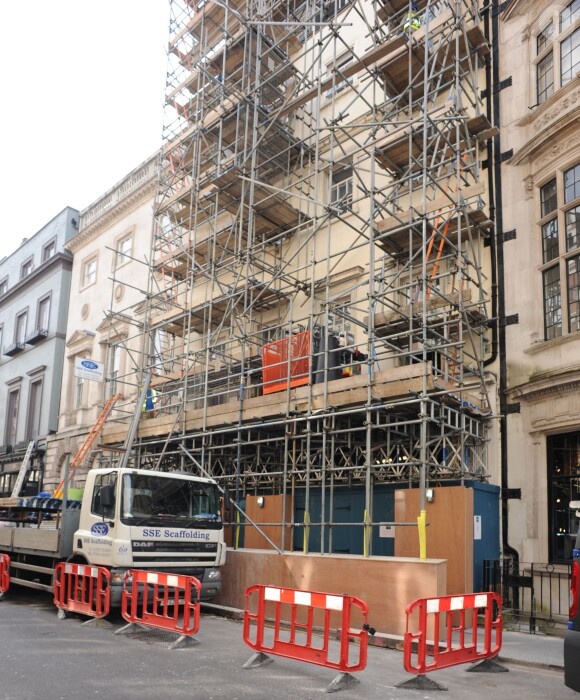 Exclusif - L'emplacement de la future boutique Victoria Beckham, située sur Dover Street dans le quartier de Londres. Le 20 mars 2014