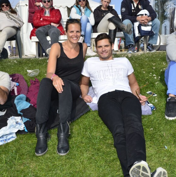 Laure Manaudou avec son frère Florent Manaudou lors du "GPA Jump Festival" à Cagnes-sur-Mer, le 29 mars 2014