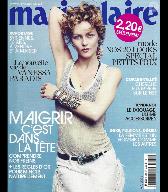 Vanessa Paradis en couverture du magazine Marie Claire - avril 2014