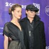 Amber Heard et son fiancé Johnny Depp lors de la soirée des "The Texas Film Hall of Fame Awards" à Austin, le 6 mars 2014