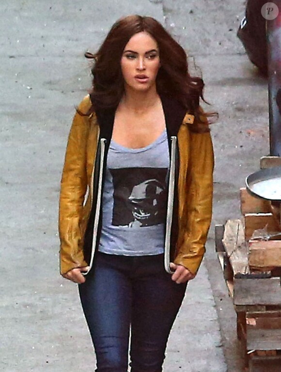 Megan Fox sur le tournage du film "Teenage Mutant Ninja Turtles" à Los Angeles le 2 avril 2014.
