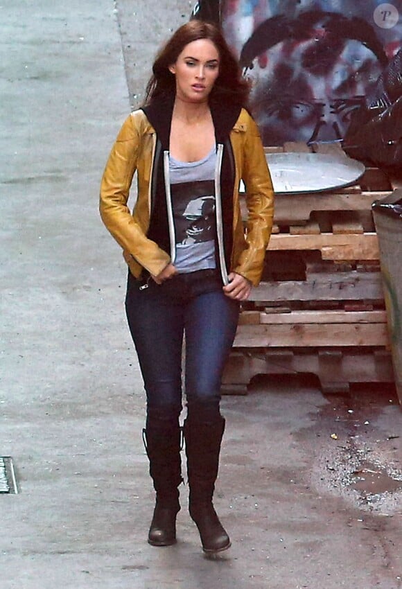 Megan Fox sur le tournage du film "Teenage Mutant Ninja Turtles" à Los Angeles le 2 avril 2014.