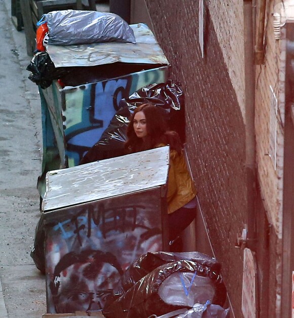 Megan Fox sur le tournage du film "Teenage Mutant Ninja Turtles" à Los Angeles le 2 avril 2014.