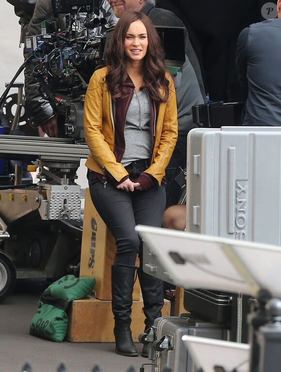 Megan Fox sur le tournage du film "Teenage Mutant Ninja Turtles" à Los Angeles le 2 avril 2014.