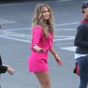 Jennifer Lopez arrive sur le plateau d'"America Idol" à Hollywood, le 3 avril 2014.