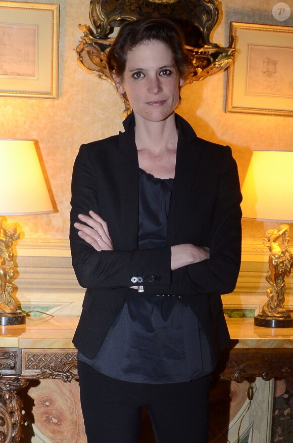 Hélène Fillières - Les acteurs du film "Rendez-vous" à l'ambassade de France à Rome. Le 18 avril 2013.