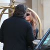 Exclusif - Poppy Montgomery et son compagnon Shawn Sanford à la sortie de leur hôtel à Paris, le 10 decembre 2013.