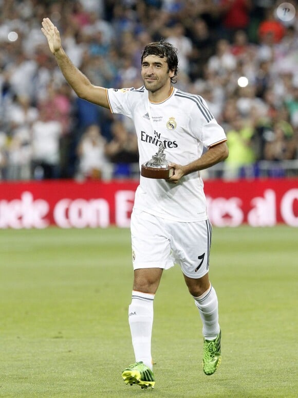 Raúl dans le stade Santiago Bernabeu à Madrid pour le match Real Madrid-Al Saad (5-0) en son hommage le 22 août 2013.
