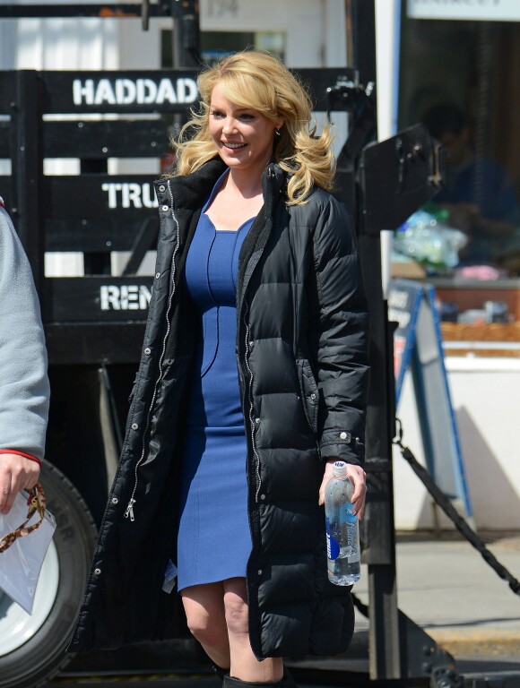Katherine Heigl sur le tournage de la série "State of Affairs" à New York. Le 27 mars 2014.