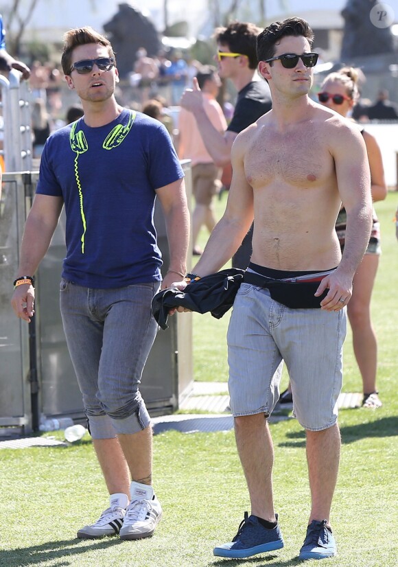 Lance Bass, Michael Turchin lors du 1er jour du Festival de Coachella à Indio, le 11 avril 2014.