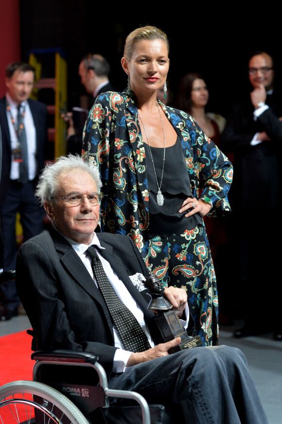 Kate Moss et Michael White lors de la cérémonie des Laurence Olivier Awards 2014 au Royal Opera House à Londres, le 13 avril 2014.