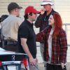 Kristen Stewart sur le tournage de "American Ultra" à La Nouvelle-Orléans le 15 avril 2014. L'actrice s'est teint les cheveux en orange pour le film.