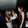Laury Thilleman, Malika Ménar et Marine Lorphelin dansent jusqu'au bout de la nuit pour l'anniversaire de leur amie Flora Coquerel, Miss France 2014, à la Gioia, au Vip Room, à Paris, le 16 avril 2014