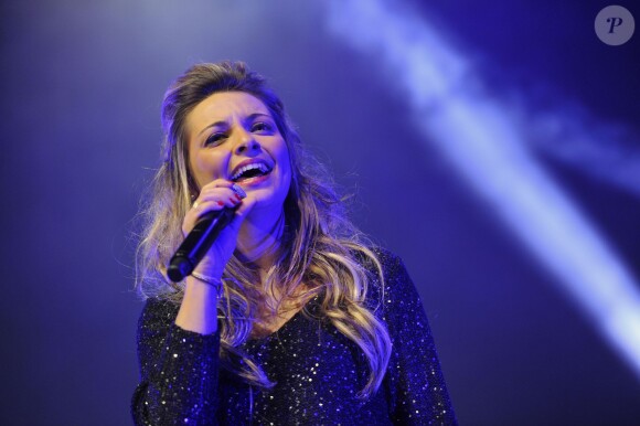 Priscilla chante pour un concert caritatif à Monaco en février 2012.