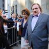 Gérard Depardieu et Jacqueline Bisset sur le tournage de Welcome to New York, film d'Abel Ferrara, à New York, le 3 mai 2013.