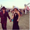 Johnny Hallyday et Laeticia Hallyday au 2e jour du 2e week-end du festival de musique de Coachella à Indio, le 19 avril 2014.