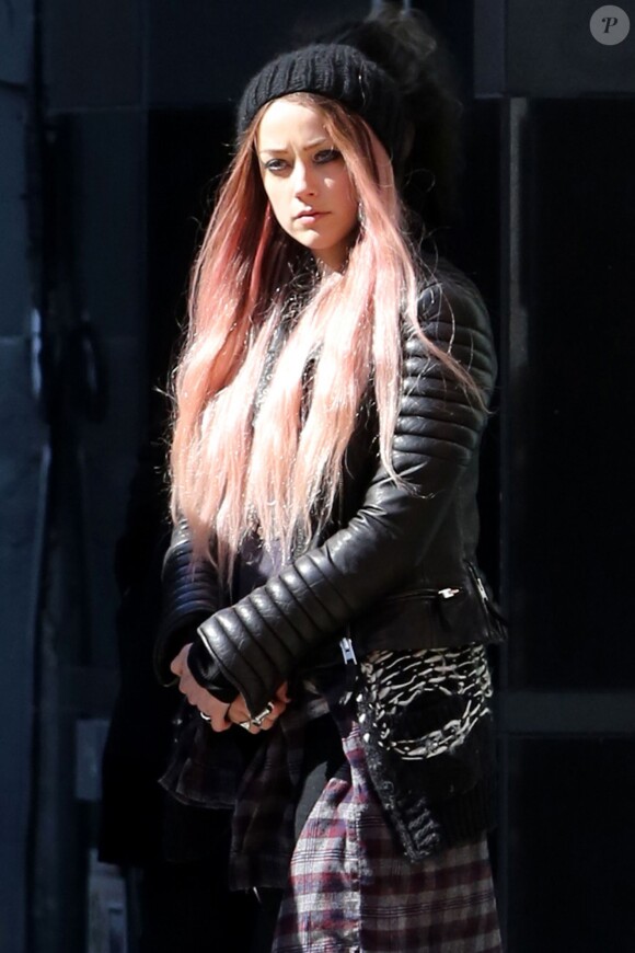 Amber Heard sur le tournage de When I Live My Life Over Again à New York, le 21 avril 2014.