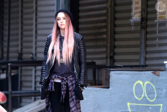 Amber Heard sur le tournage de When I Live My Life Over Again à New York, le 21 avril 2014.