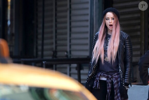 Amber Heard sur le tournage de When I Live My Life Over Again à New York, le 21 avril 2014.