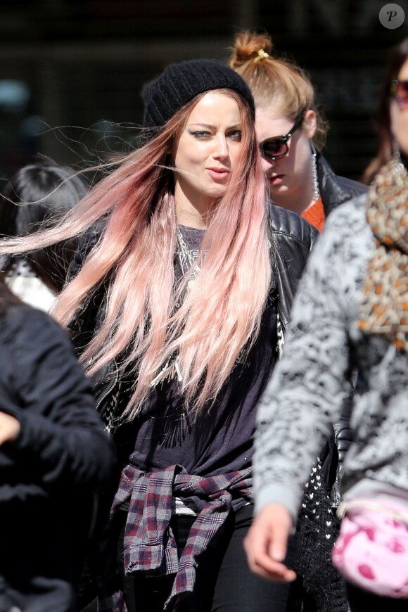 Amber Heard sur le tournage de When I Live My Life Over Again à New York, le 21 avril 2014.