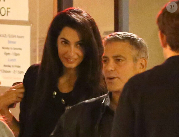 Exclusive - George Clooney et Amal Alamuddin ont dîné avec John Krasinski et Emily Blunt à Los Angeles le 27 mars 2014
