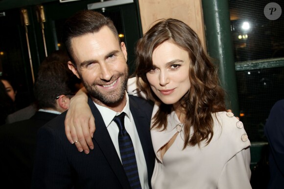 Adam Levine et Keira Knightley  lors de l'after-party de la projection du film Begin Again, dans le cadre de la clôture du Festival de Tribeca le 26 avril 2014