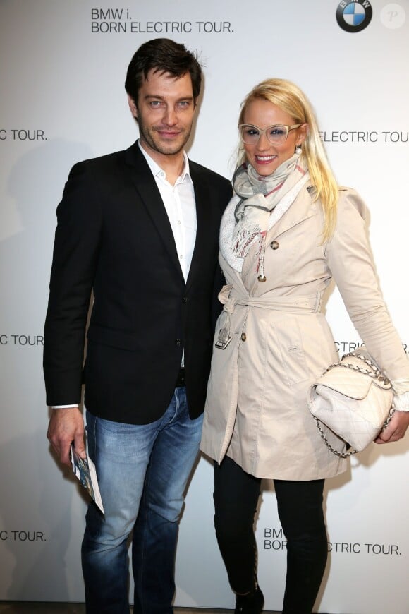 Elodie Gossuin et son mari Bertrand Lacherie à la soirée BMW i Tour à Paris, le 3 avril 2013.