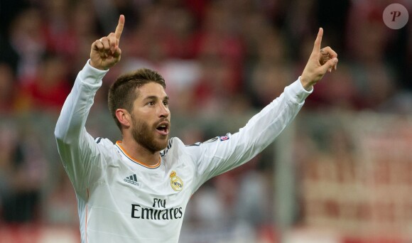 Sergio Ramos lors de la demi-finale retour de la Ligue des champions à l'Allianz Arena de Munich entre le Bayern Munich et le Real Madrid, match remporté 4-0 par les Madrilènes le 29 avril 2014