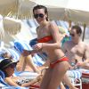 Katie Cassidy profite d'une belle après-midi sur une plage de Miami. Le 29 avril 2014.