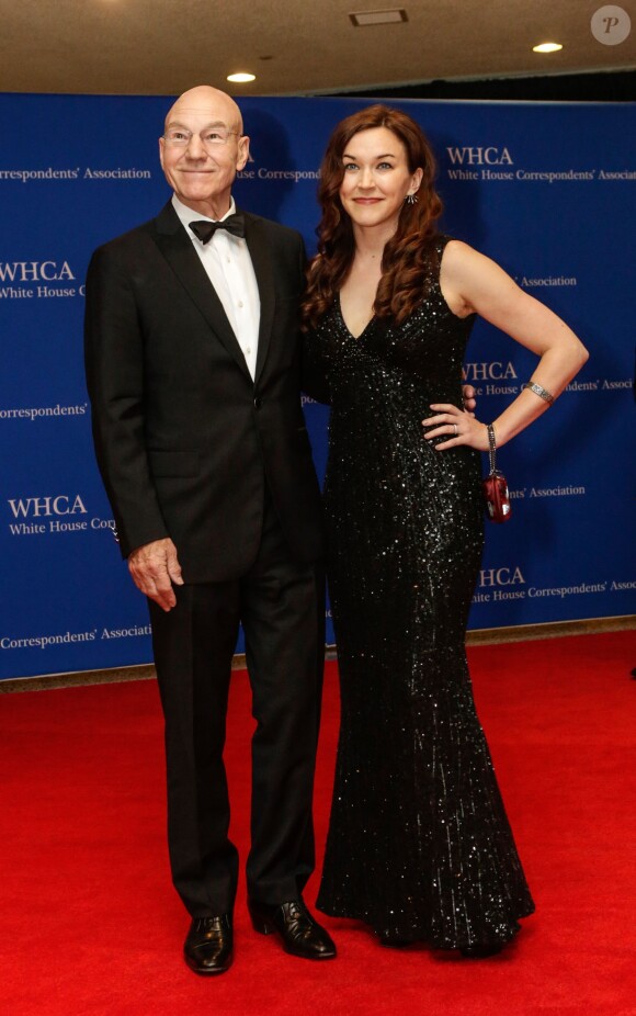Patrick Stewart et Sunny Ozell au dîner des correspondants de la Maison Blanche, au Washington Hilton de Washington, le 3 mai 2014.