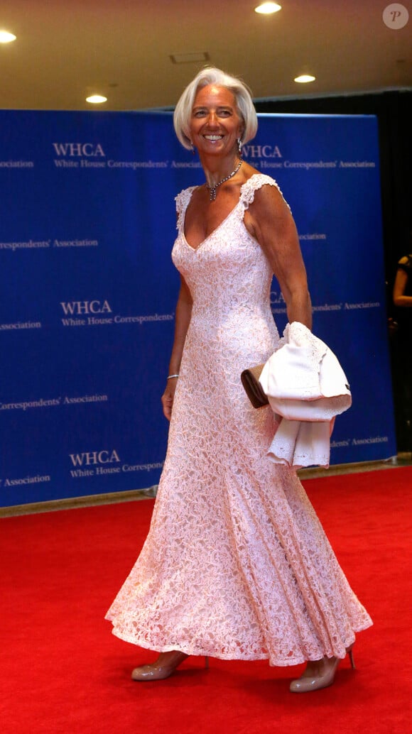 Christine Lagarde au dîner des correspondants de la Maison Blanche, au Washington Hilton de Washington, le 3 mai 2014.